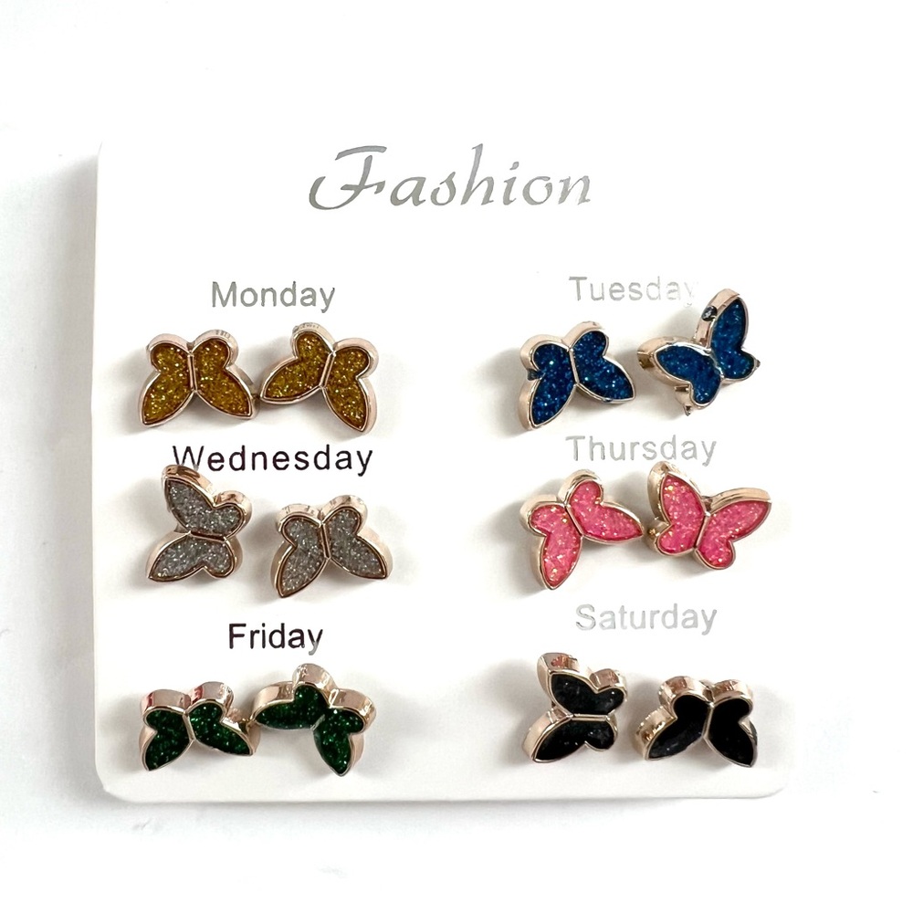 Butterfly Stud Earrings Set
